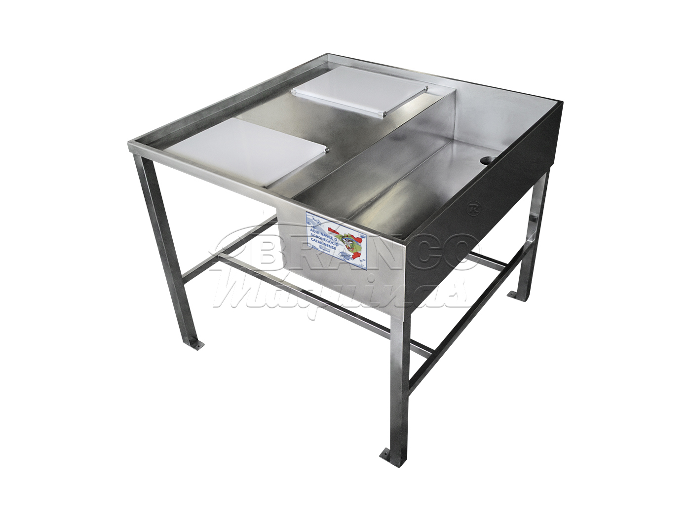 Mesa Com Tanque Para o Descabeçamento/Sangria Do Pescado